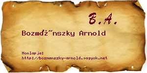Bozmánszky Arnold névjegykártya